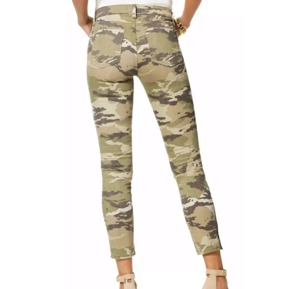 NWT RAMY BROOK Size 24 Army Camo Denim Jeans Katie 8” Low Rise Double Button - Picture 3 of 10